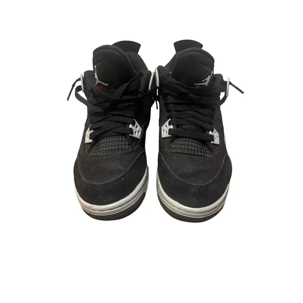 Air Jordan 4 Retro SE GS Black Canvas Sneakers SZ 6.5Y